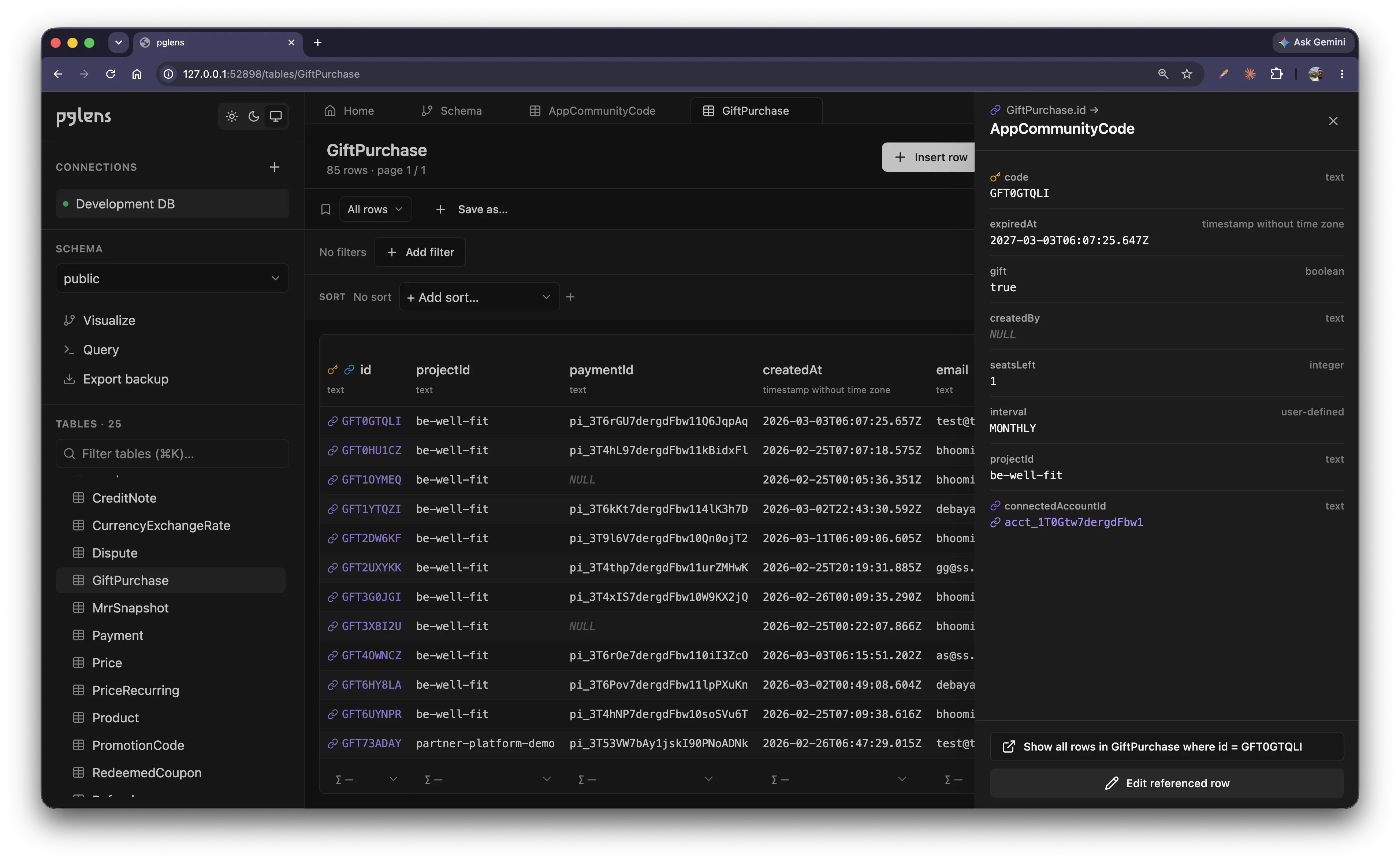 Foreign-key navigation